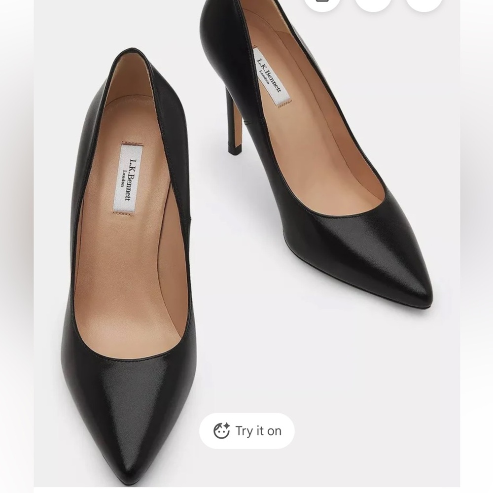 L.K Bennett Black Leather Heels 39.5
